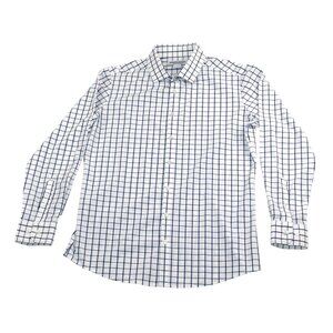 Mizzen + Main Mens Lrg Leeward Trim Performance Button Up Checkered Dress Shirt